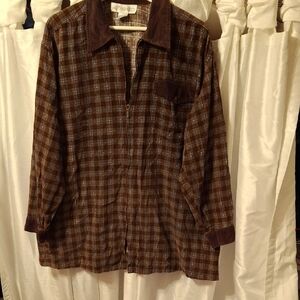 Motherhood Brown and Blue Plaid Jacket Lg 🩵🩵🩵🩵